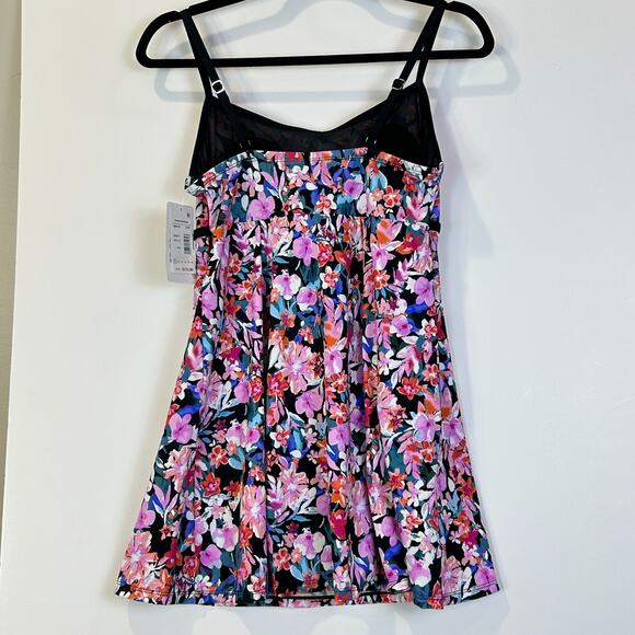 Swim Solutions Empire Princess Seam Swim Dress 8006492 Multi Women's US 8 NWT - Picture 4 of 7